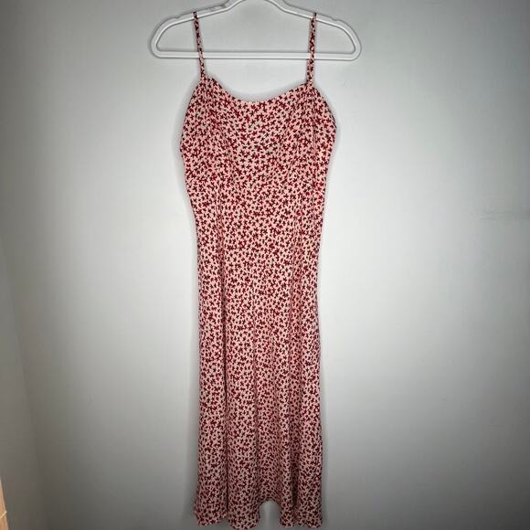 Realisation Par Red Floral The Amelia Midi Dress Size Large - Picture 3 of 10